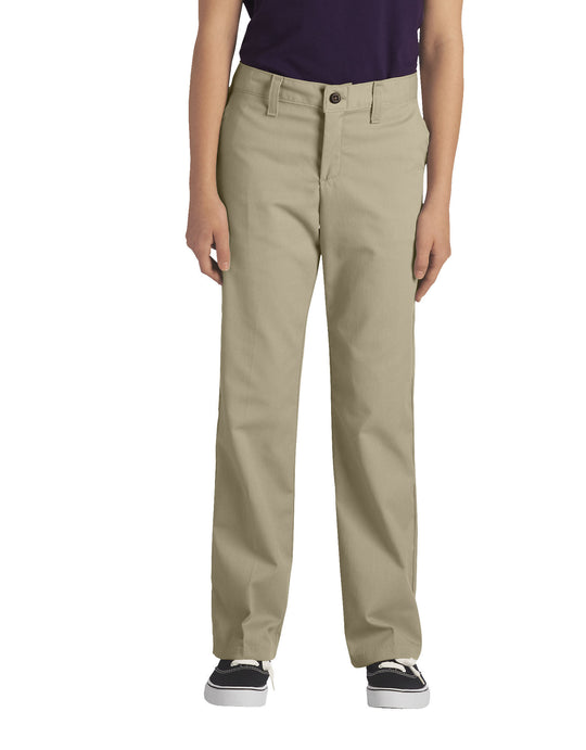 Dickies Girls FlexWaist Classic Fit Straight Leg Stretch Twill Pants, 7-20
