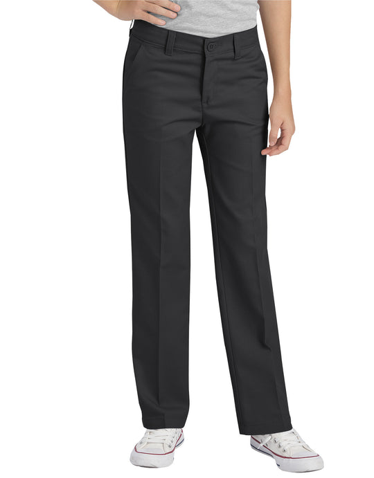 Dickies Girls FlexWaist Slim Fit Straight Leg Flat Front Pants, 7-16
