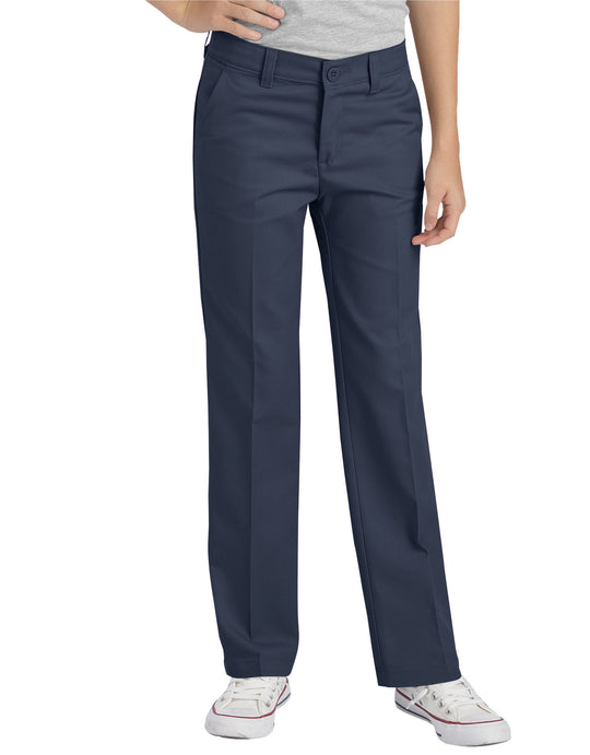 Dickies Girls FlexWaist Slim Fit Straight Leg Flat Front Pants, 7-16
