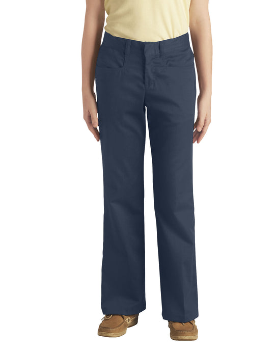 Dickies Girls Juniors Schoolwear Classic Fit Bootcut Leg Stretch Twill Pants