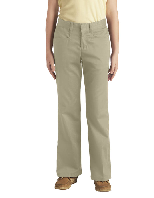 Dickies Girls Juniors Schoolwear Classic Fit Bootcut Leg Stretch Twill Pants