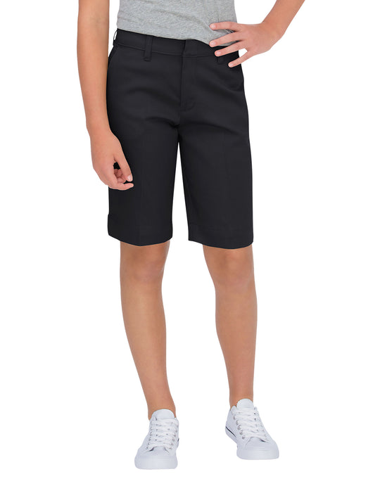 Dickies Girls Juniors Schoolwear Classic Fit Bermuda Stretch Twill Shorts