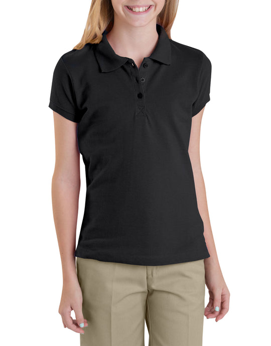 Dickies Girls Short Sleeve Pique Polo Shirt, 7-20