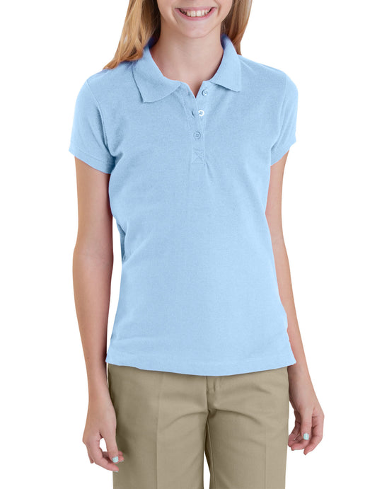 Dickies Girls Short Sleeve Pique Polo Shirt, 7-20