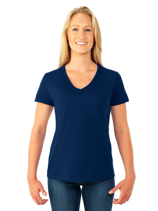 Fruit Of The Loom Womens HD Cotton Short Sleeve V-Neck T-Shirt