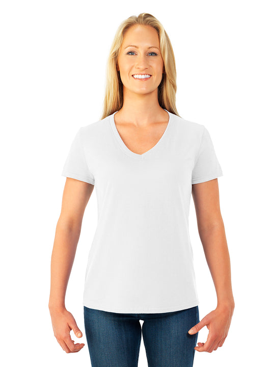 Fruit Of The Loom Womens HD Cotton Short Sleeve V-Neck T-Shirt