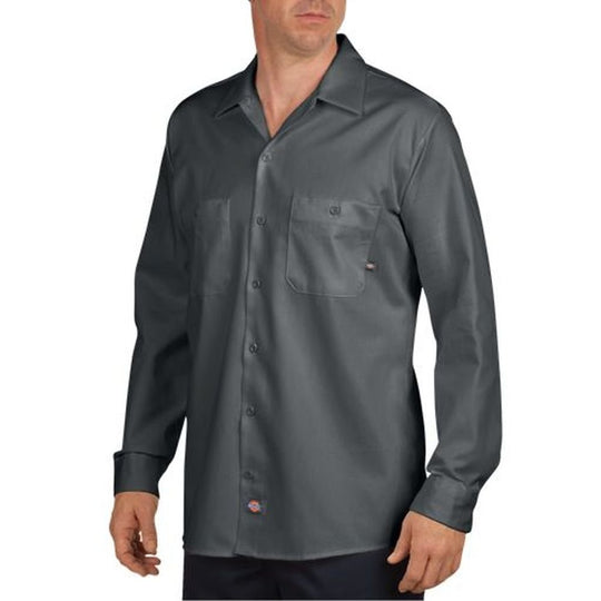 Dickies Mens Long Sleeve Industrial Cotton Work Shirt