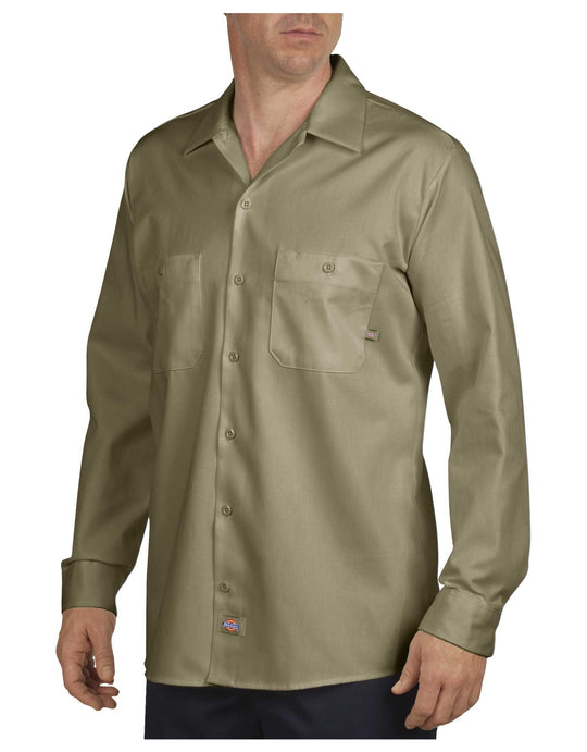 Dickies Mens Long Sleeve Industrial Cotton Work Shirt