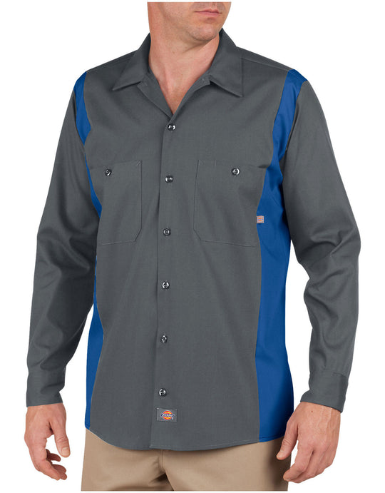 Dickies Mens Industrial Color Block Long Sleeve Shirt
