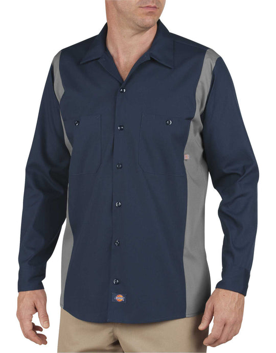 Dickies Mens Industrial Color Block Long Sleeve Shirt
