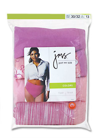Just My Size Women's Plus Size Cotton Assorted Brief, 6-Pack, 10