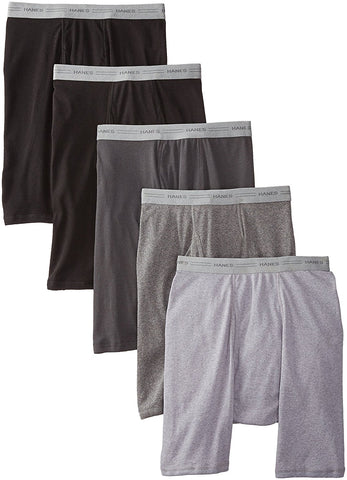 Hanes Mens 5-Pack Sports-Inspired Long Leg Boxer Brief