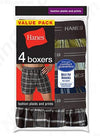 Hanes Men's Red Label Exposed Waistband Fashion Plaid Boxer 4 Pack