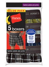 Hanes Men's Plaid Woven Boxers with Comfort Flex Waistband 5-Pack
