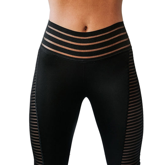 Black Lace High Waist Yoga Pants