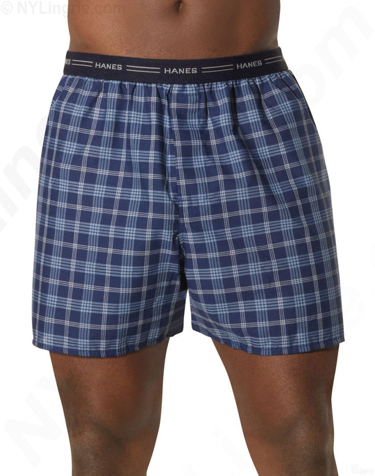Hanes Men's Yarn Dyed Plaid Boxers 5-Pack
