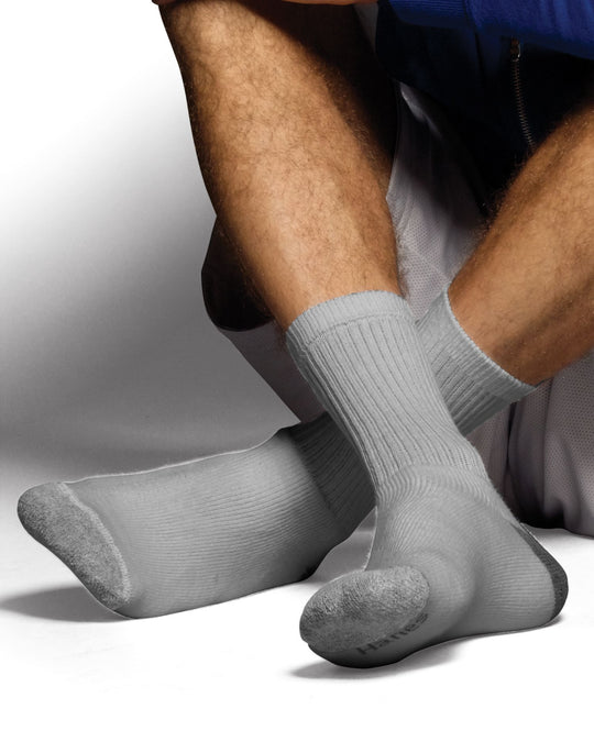 Hanes Men`s Classics ComfortSoft Crew Socks Grey 6-Pack