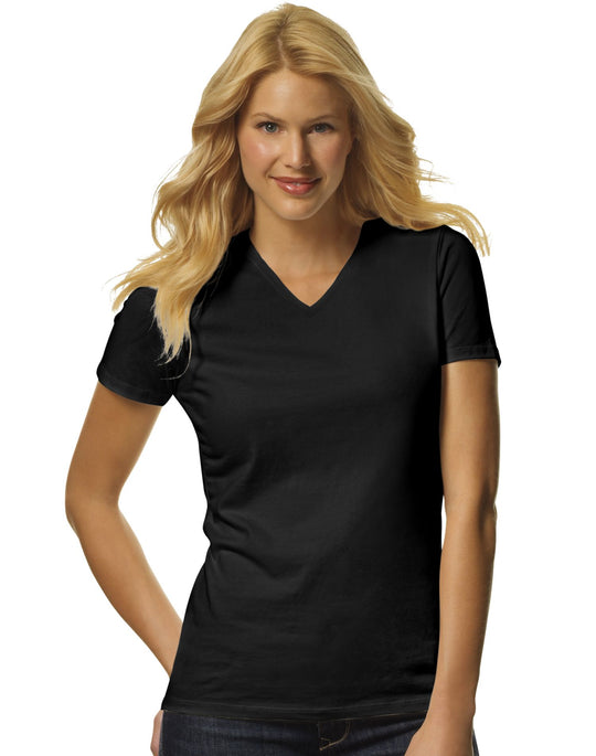 Hanes Women's TAGLESS Jersey V-Neck Tees Assorted 2-Pack