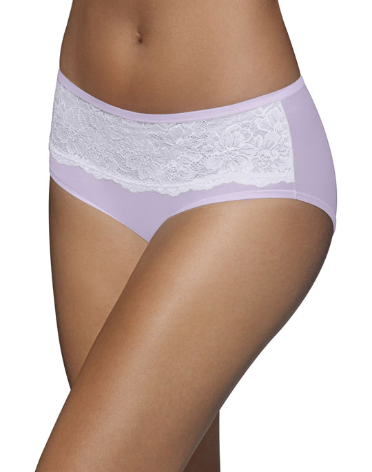 Bali Women's Comfort Indulgence Satin with Lace Modern Hipster