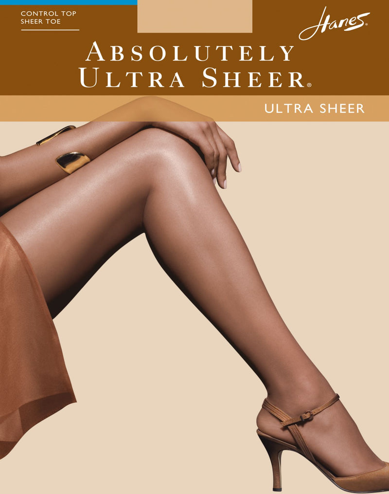 Hanes Absolutely Ultra Sheer Control Top Reinforced Toe Pantyhose 1 Pair