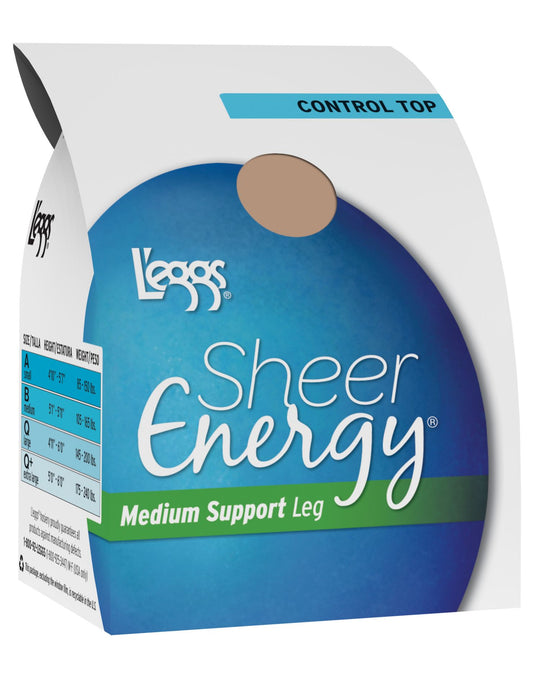 L'eggs Sheer Energy Control Top Reinforced Toe Pantyhose 2-Pair