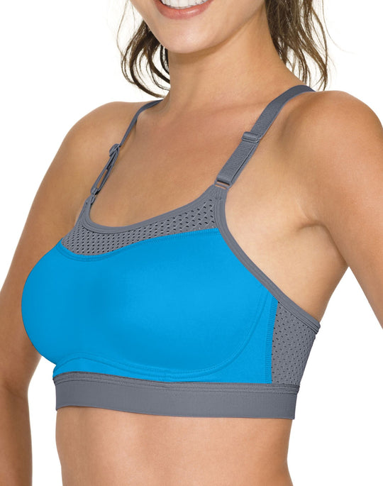 Champion 1666 The Show-Off Sports Bra Small Gray