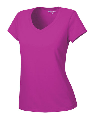 Champion Women`s Cotton Jersey Short-Sleeve V-Neck T Shirt