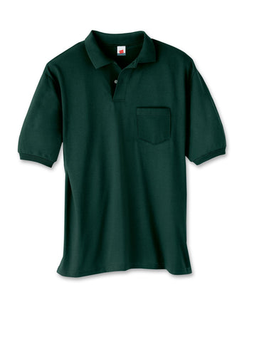 Hanes Cotton-Blend Jersey Men's Polo with Pocket