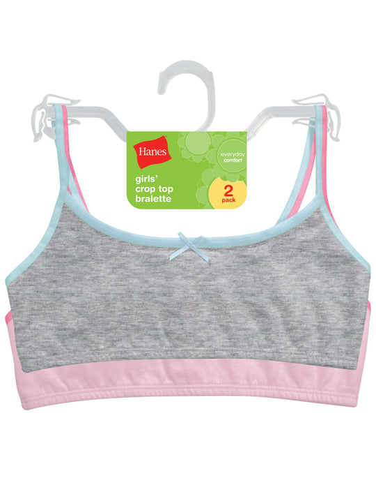 Hanes Girls' Cotton Pullover Bra 2-Pack