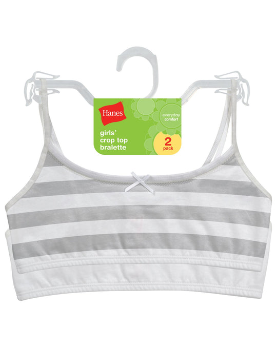 Hanes Girls' Cotton Pullover Bra 2-Pack