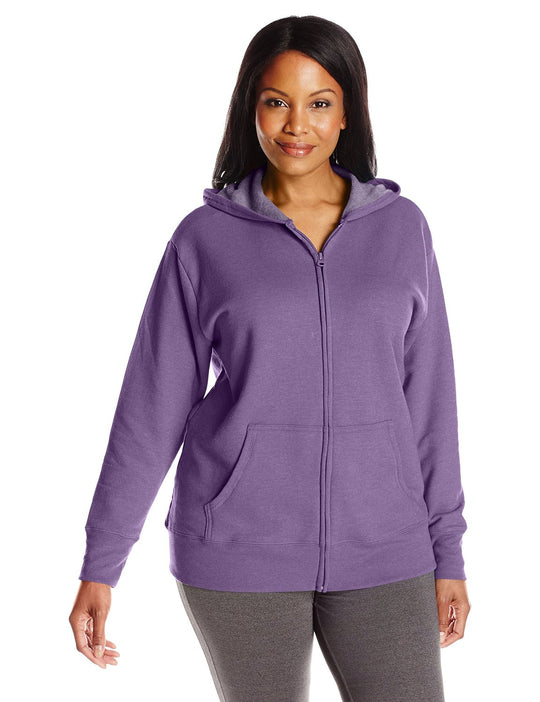 Just My Size Women`s ComfortSoft EcoSmart Fleece Full-Zip Hoodie