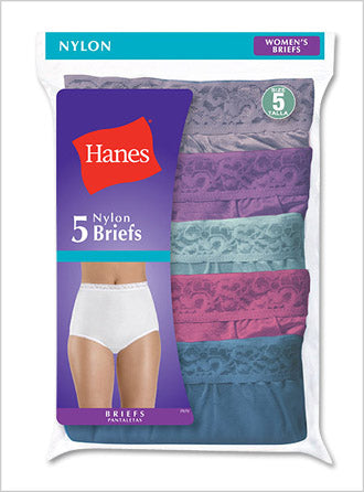 P570CA - Hanes Elegance Nylon Brief 5-Pack