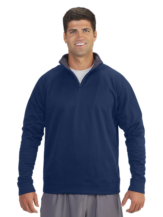 Jerzees Mens Dri-Power Sport Quarter-Zip Hooded Sweatshirt