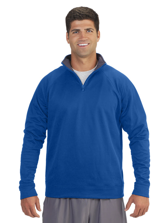 Jerzees Mens Dri-Power Sport Quarter-Zip Hooded Sweatshirt