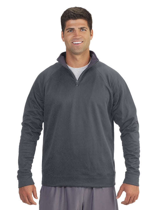 Jerzees Mens Dri-Power Sport Quarter-Zip Hooded Sweatshirt