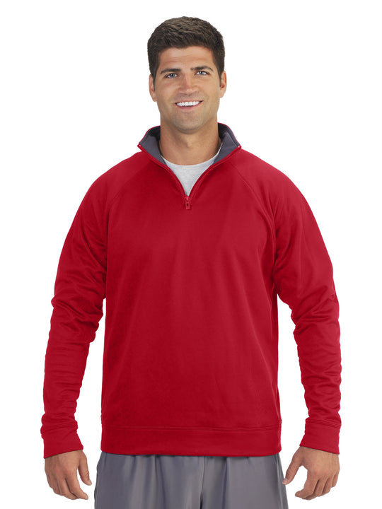 Jerzees Mens Dri-Power Sport Quarter-Zip Hooded Sweatshirt