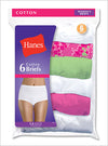 Hanes Women's No Ride Up Cotton Brief 6-Pack