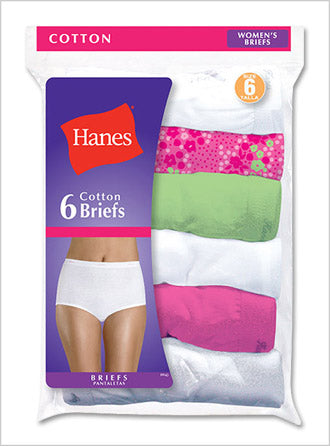 PP40AD - Hanes Women's No Ride Up Cotton Brief 6-Pack