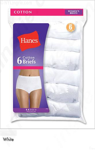 Hanes Just My Size Women's Cotton Brief Underwear, White, 6-Pack (Plus Size)