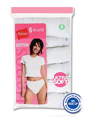 Hanes Cotton Hi-Cut - Six Pack (White)