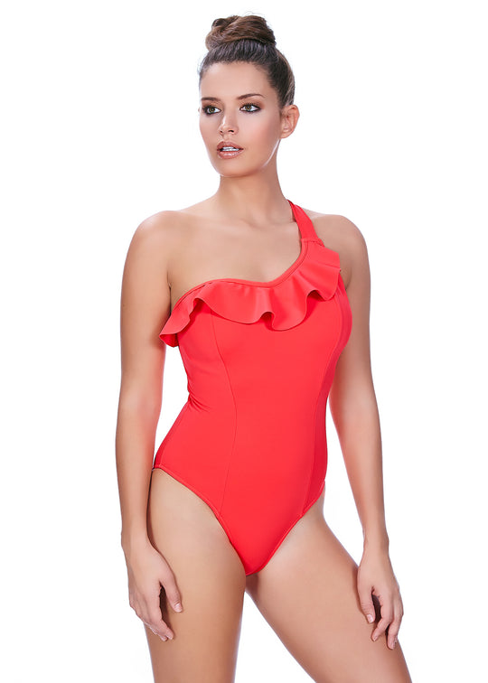 Freya Womens Remix Underwire Sculpt Frilled Swimsuit