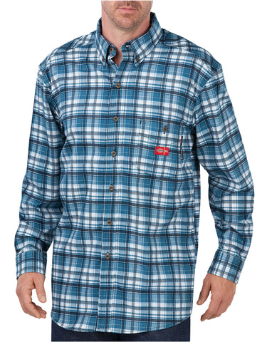 Dickies Mens Flame-Resistant Long Sleeve Plaid Shirt