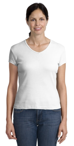 Hanes Women's Classic Fit V-Neck Tee 6.1 oz