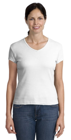 Hanes Women's Classic Fit V-Neck Tee 6.1 oz
