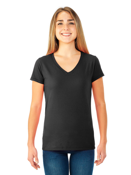 Fruit Of The Loom Womens Sofspun Junior Fit V-Neck T-Shirt