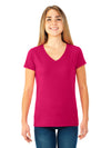 Fruit Of The Loom Womens Sofspun Junior Fit V-Neck T-Shirt