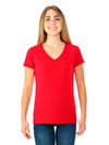 Fruit Of The Loom Womens Sofspun Junior Fit V-Neck T-Shirt