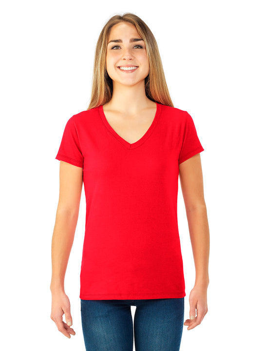 Fruit Of The Loom Womens Sofspun Junior Fit V-Neck T-Shirt
