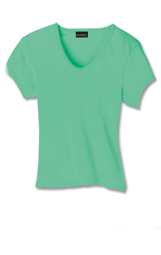 Hanes Ladies Fitted-Fit V-Neck T-Shirt Tee