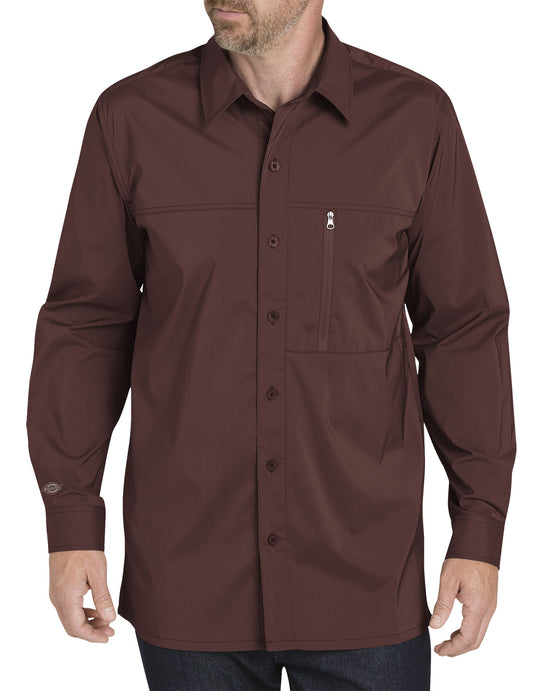 Dickies Mens Long Sleeve Cooling Shirt with Zip Pocket